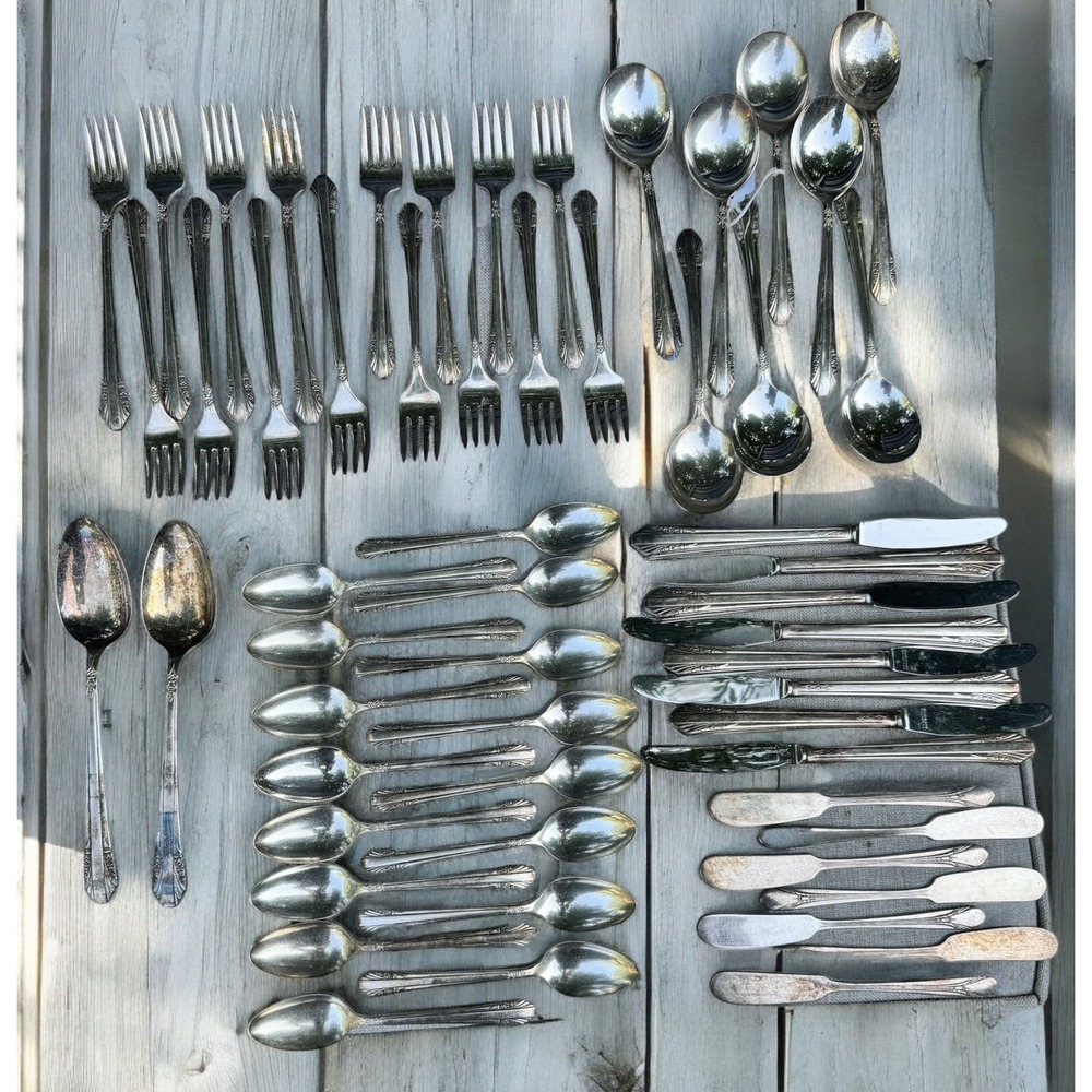 Rogers & Bro XII Sectional IS - Silverplate Flatware - PICARDY 57 Pieces